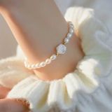  Bộ trang sức ngọc trai dáng gạo charm hoa khảm vỏ trai sò - Stella Pearl S510121 