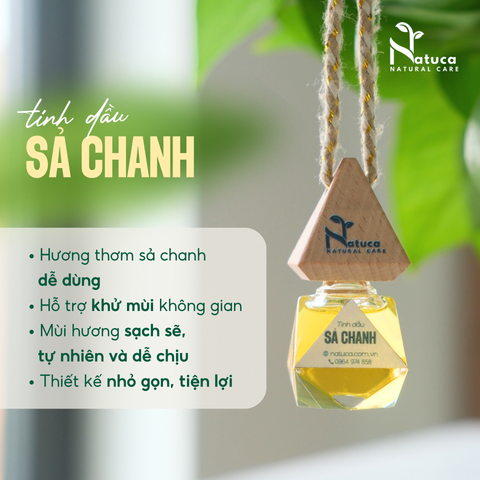 Tinh Dầu Sả Chanh Ấn Độ 5ml Treo Xe Ô Tô Khử Mùi Không Gian