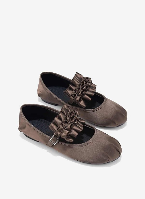 Kẹp quai trang trí BALLERINA RUFFLES CLIP - ACC 0001 - Màu nâu