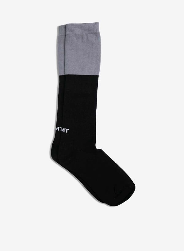 Vớ cổ cao 2 tầng NI SOCKS - SOC 0002 - Màu đen