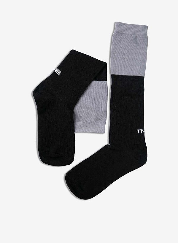 Vớ cổ cao 2 tầng NI SOCKS - SOC 0002 - Màu đen