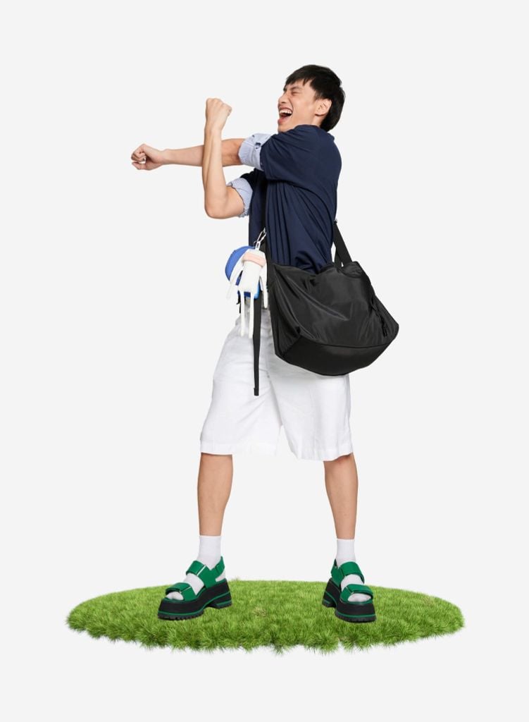 Túi vải đeo chéo dây rút lớn DUMPLING TOTE BAG - TMB 0001 - Màu đen