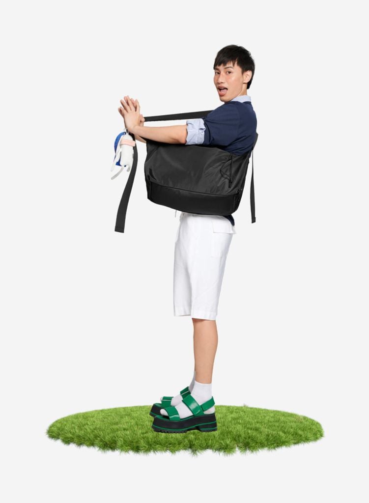 Túi vải đeo chéo dây rút lớn DUMPLING TOTE BAG - TMB 0001 - Màu đen