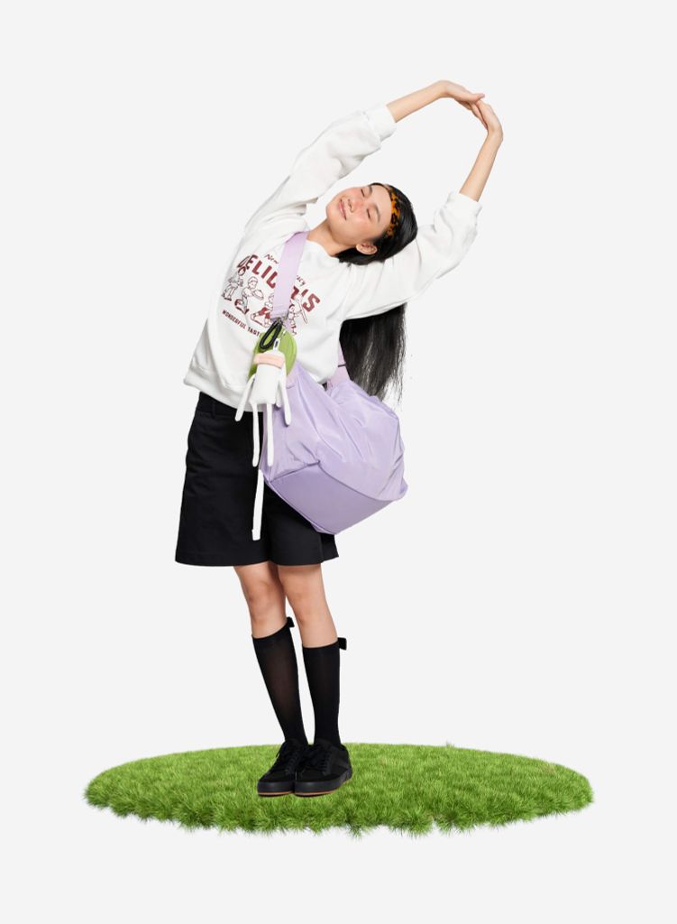 Túi vải đeo chéo dây rút lớn DUMPLING TOTE BAG - TMB 0001 - Màu tím