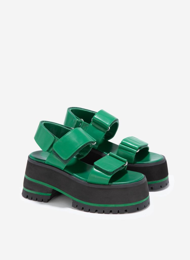 Giày sandal đế bánh mì HULK SANDAL PLATFORM - SDL 0001 - Màu xanh lá