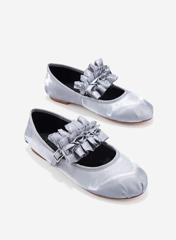 Kẹp quai trang trí BALLERINA RUFFLES CLIP - ACC 0001 - Màu xám nhạt