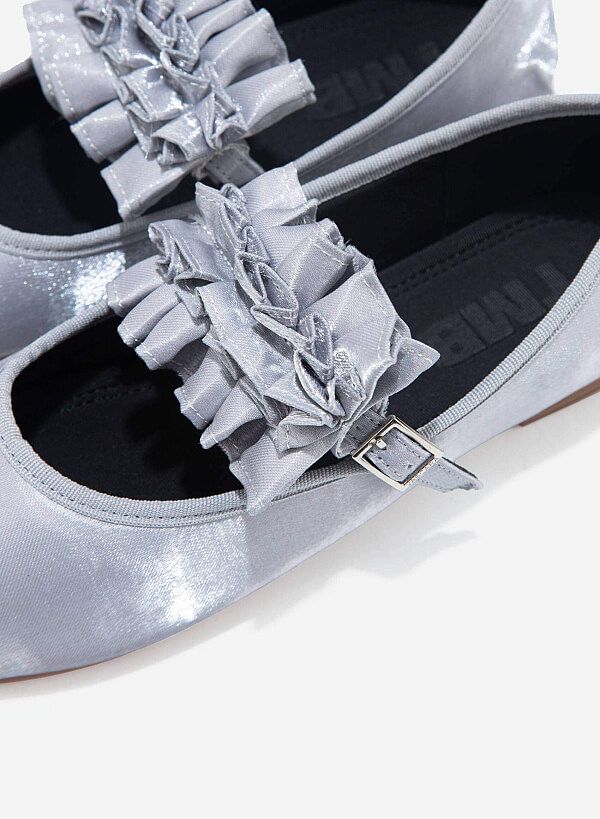 Kẹp quai trang trí BALLERINA RUFFLES CLIP - ACC 0001 - Màu xám nhạt