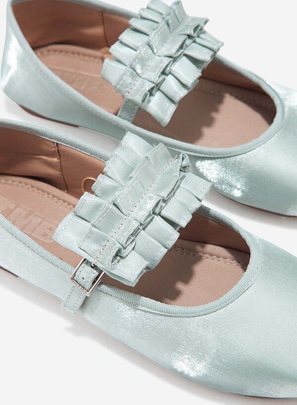 Kẹp quai trang trí BALLERINA RUFFLES CLIP - ACC 0001 - Màu xanh lá sáng