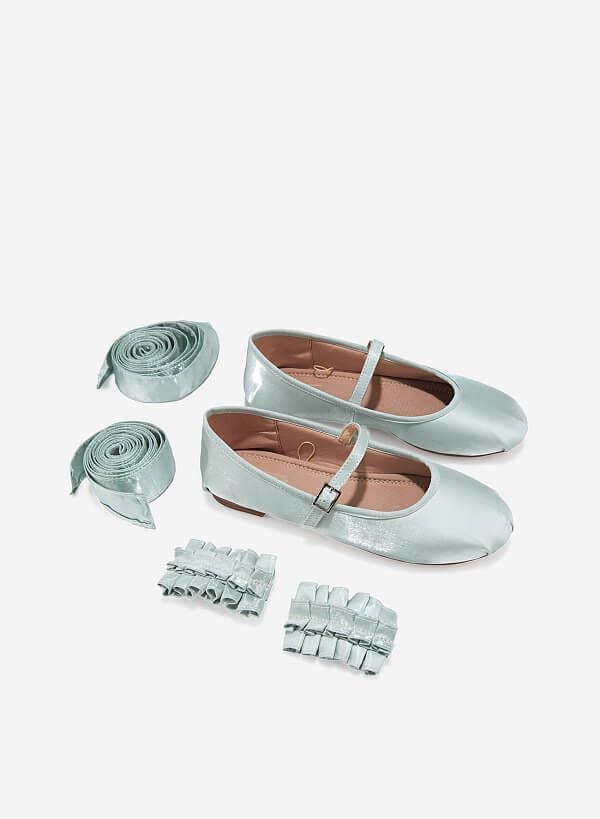 Kẹp quai trang trí BALLERINA RUFFLES CLIP - ACC 0001 - Màu xanh lá sáng