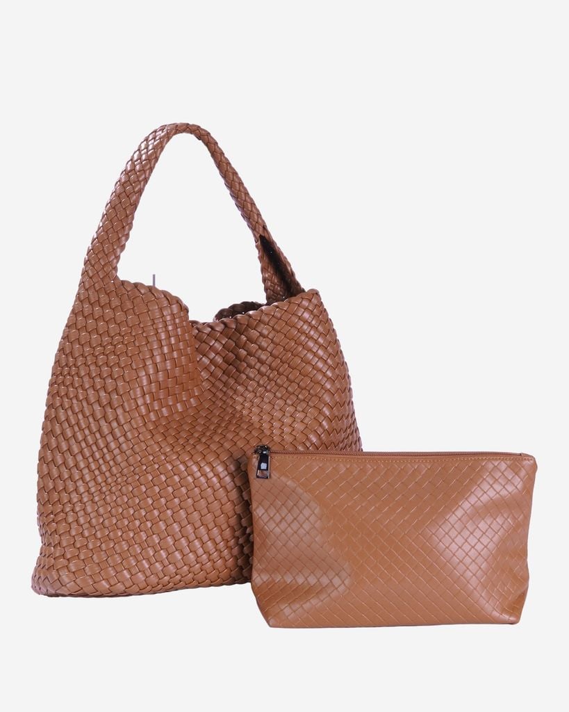 Túi đan đeo vai size lớn LOOM HOBO BAG màu nâu SHO 0006 - TMB of Vascara