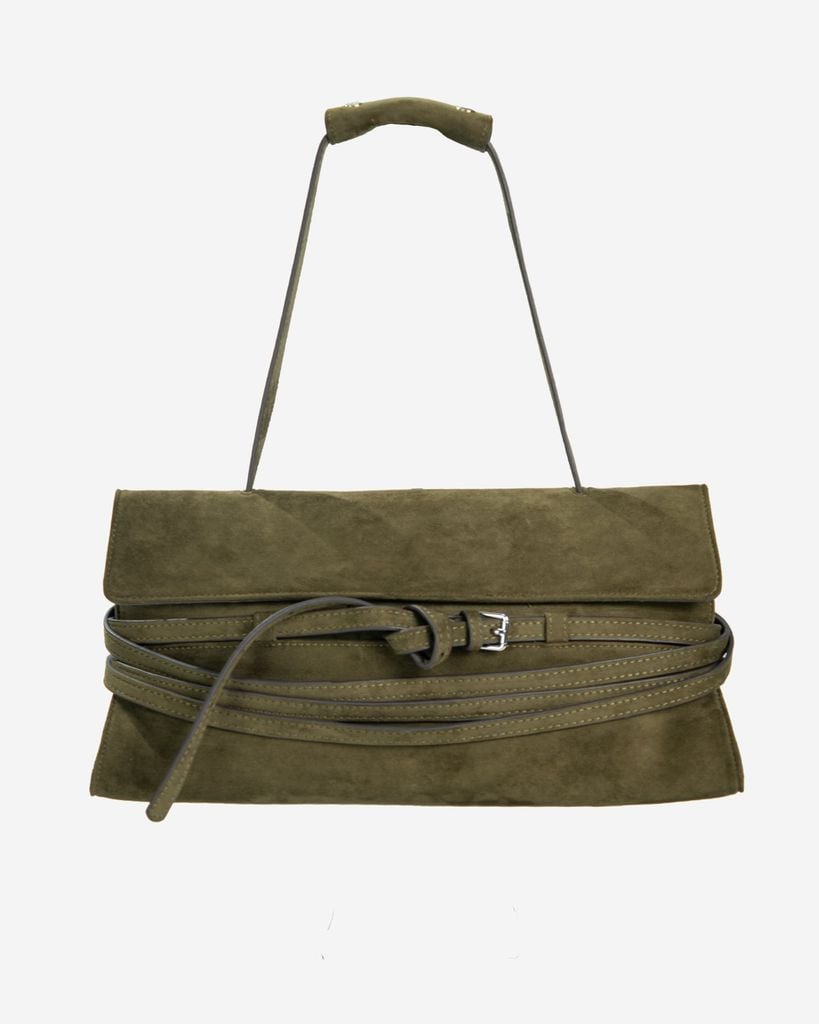 Túi quấn dây đeo vai size lớn BELT SHOULDER BAG màu xanh olive SHO 0005 - TMB of Vascara