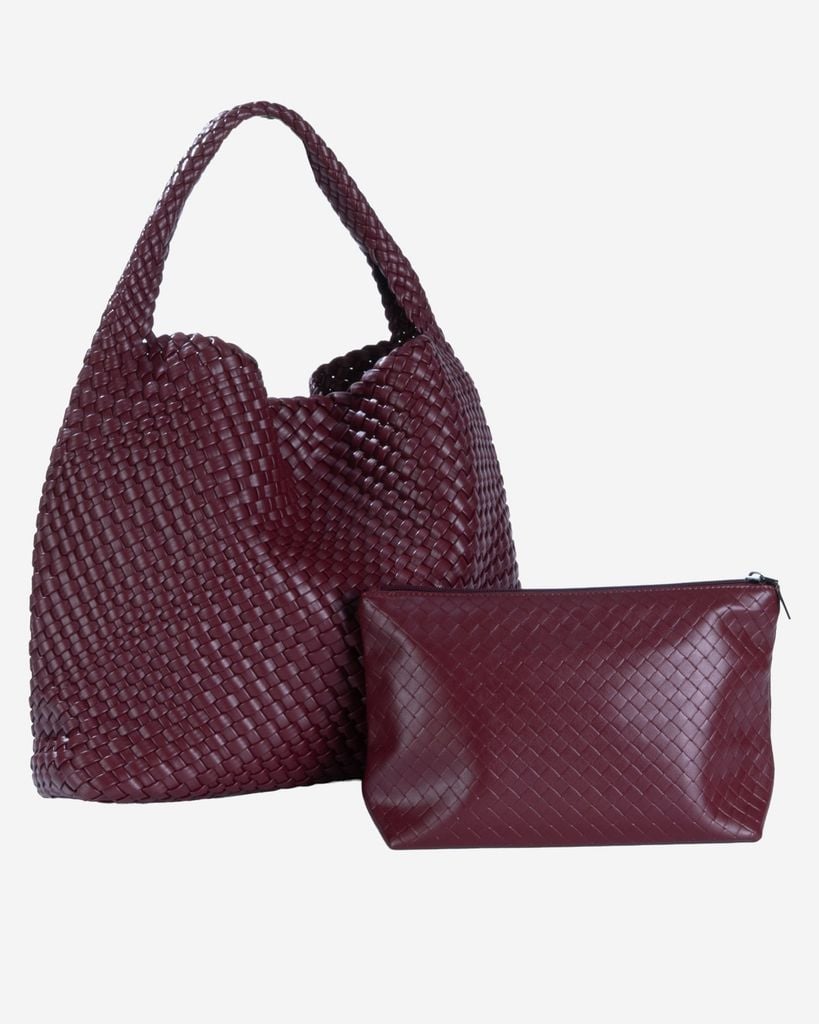 Túi đan đeo vai size lớn LOOM HOBO BAG màu đỏ SHO 0006 - TMB of Vascara