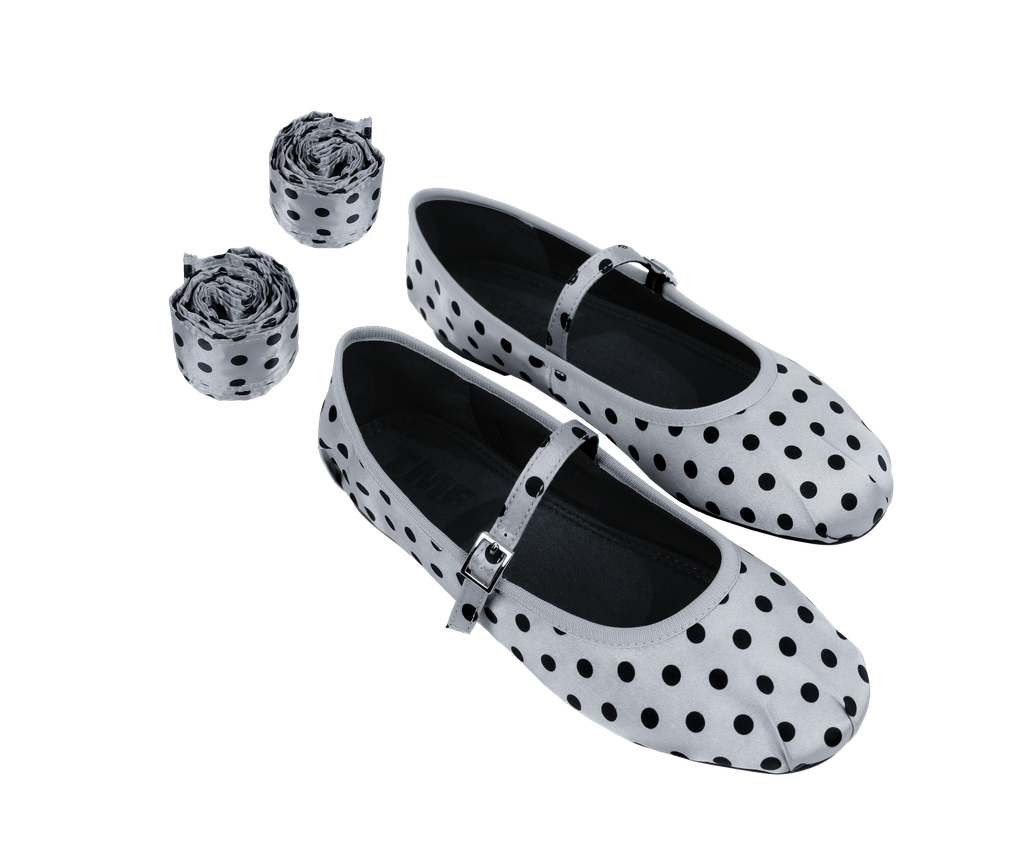 Giày búp bê vải FIORE BALLERINA - BAL 0005 - Màu xám chấm bi