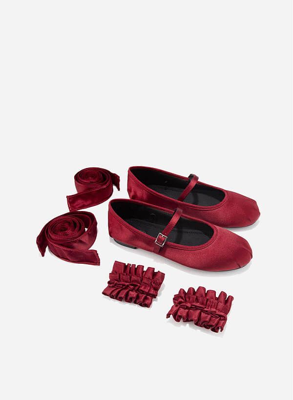 Kẹp quai trang trí BALLERINA RUFFLES CLIP - ACC 0001 - Màu đỏ