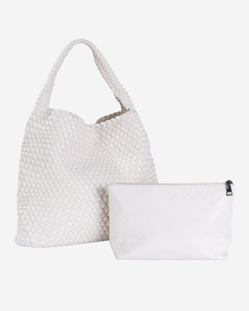 Túi đan đeo vai size lớn LOOM HOBO BAG màu kem SHO 0006 - TMB of Vascara