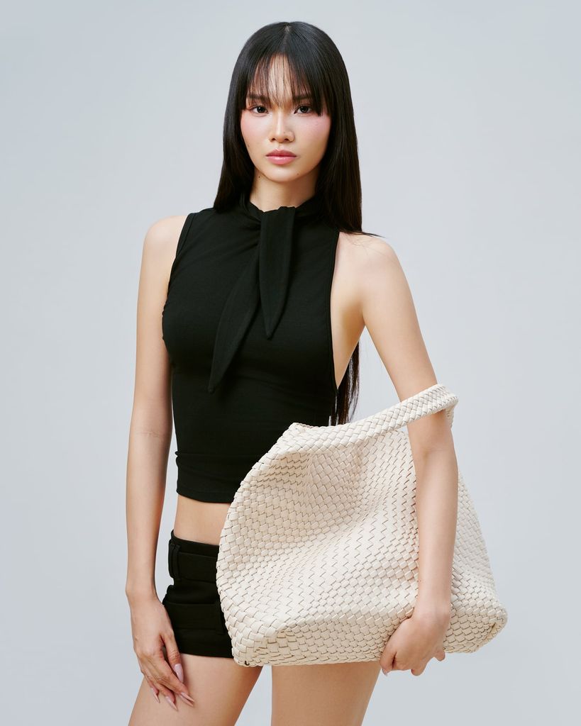 Túi đan đeo vai size lớn LOOM HOBO BAG màu kem SHO 0006 - TMB of Vascara