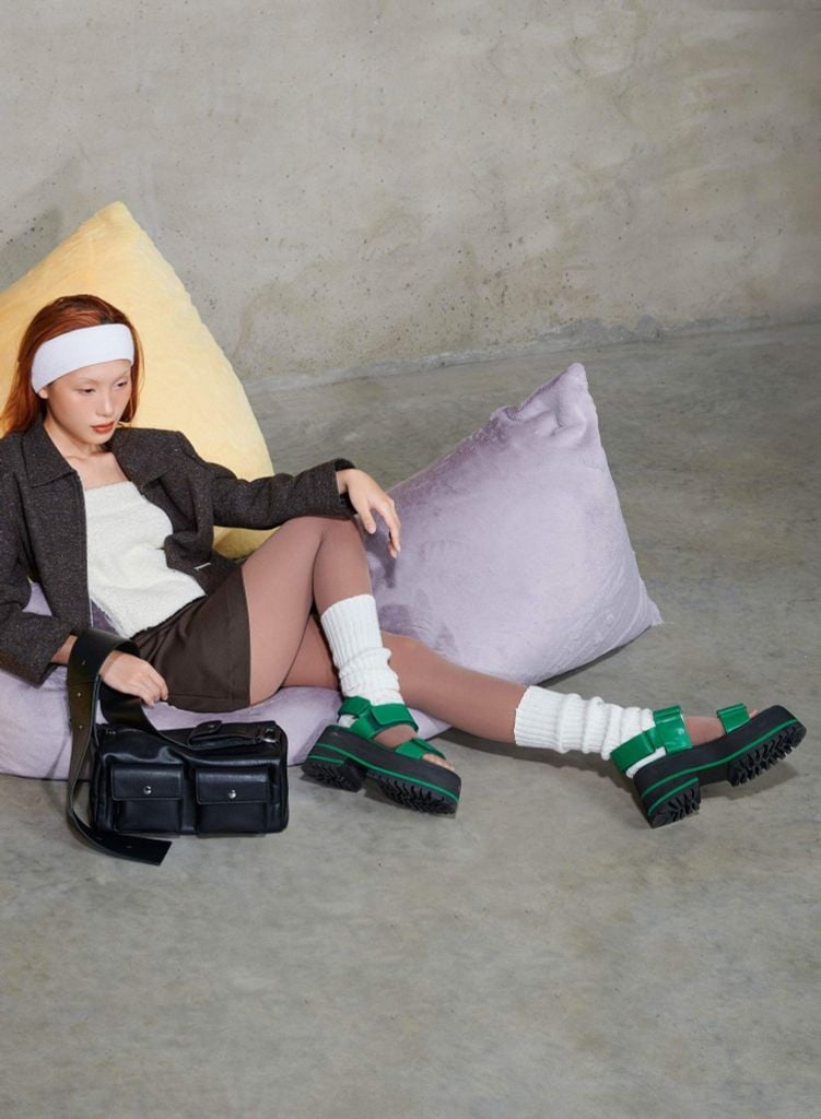 Giày sandal đế bánh mì HULK SANDAL PLATFORM - SDL 0001 - Màu xanh lá