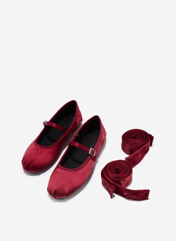 Giày búp bê vải FIORE BALLERINA - BAL 0001 - Màu đỏ