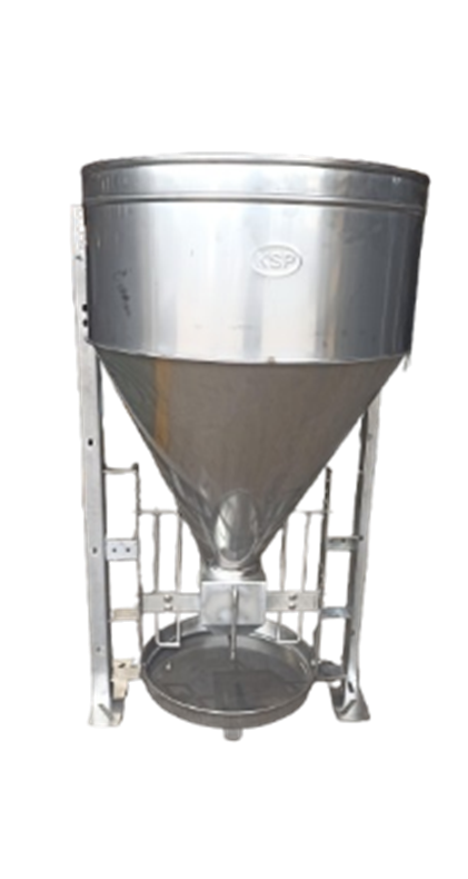 Máng ăn tròn phễu lệch cho heo thịt