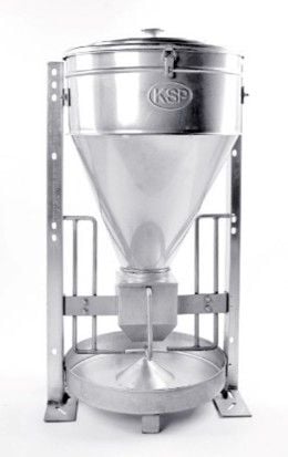 Máng ăn tròn phễu lệch cho heo thịt