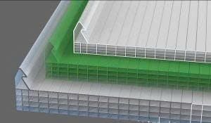  Tấm polycarbonate rỗng 5 lớp sóng vuông 