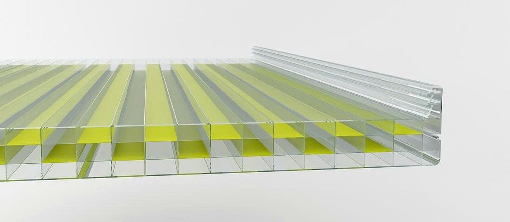 Tấm polycarbonate rỗng 22mm hiệu ứng 3D 