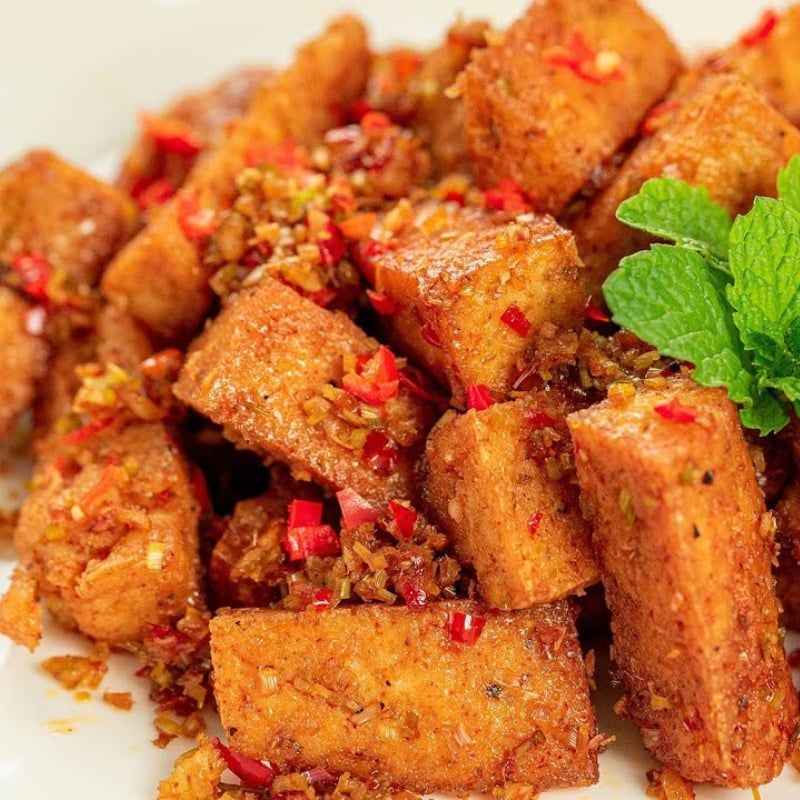  Đậu hũ chiên sả (Fried Tofu with Lemongrass) 