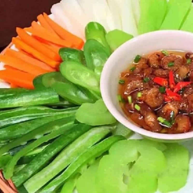  Rau thập cẩm kho quẹt (Mixed Vegetables with Braised Dipping Sauce) 