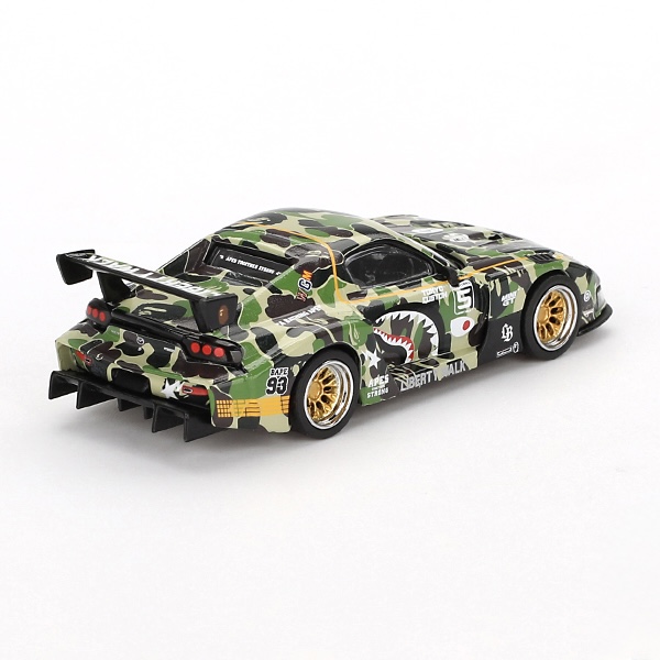 MINI GT Mazda RX-7 リバティーウォーク　BAPE Mini Gt Mazda Rx7 Super Silhouette A Bathing Ape Cross. #830
