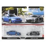  HOT WHEELS PREMIUM - SET 2 CHIẾC AUDI S4 QUATTRO VS AUDI R8 LMS - JDY82 