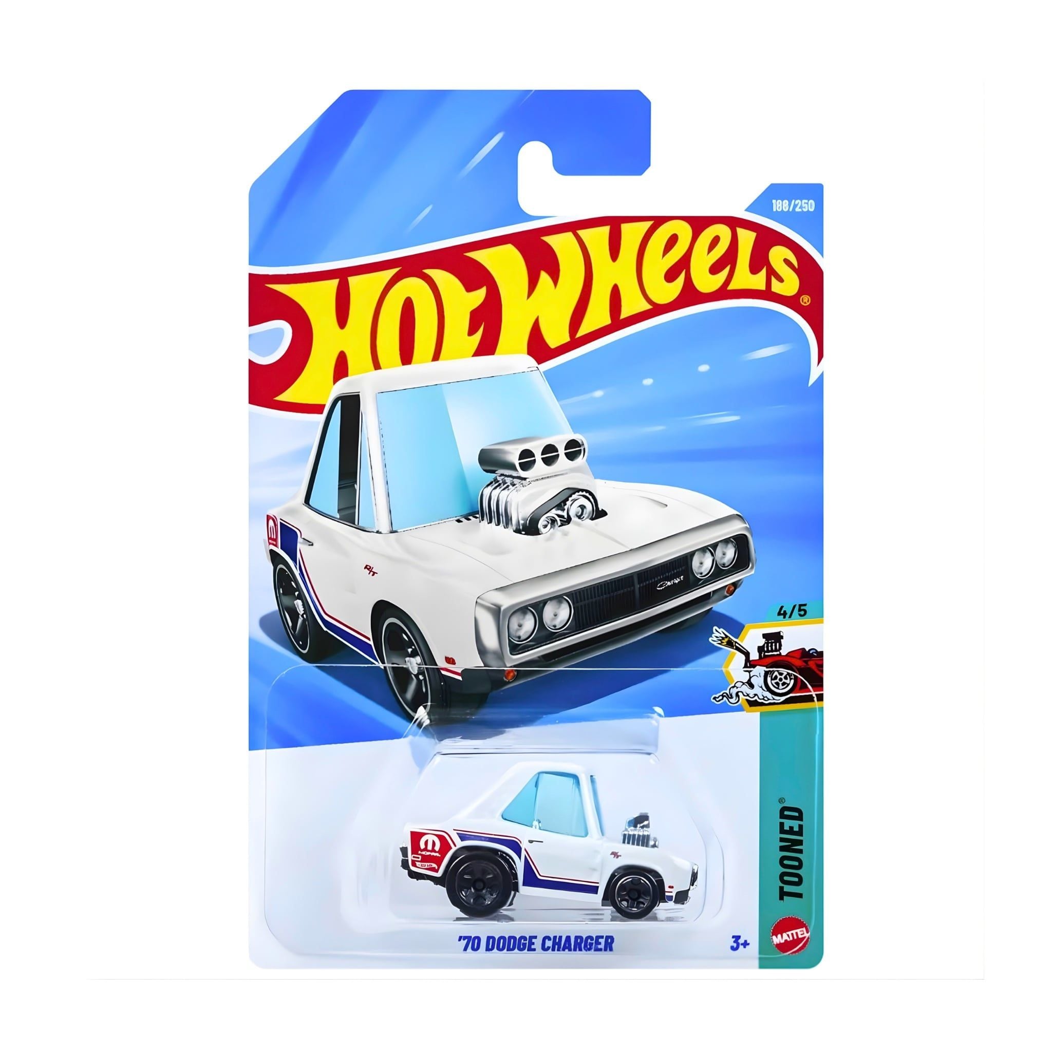  HOT WHEELS TOONED - '70 DODGE CHARGER WHITE - JJK26 