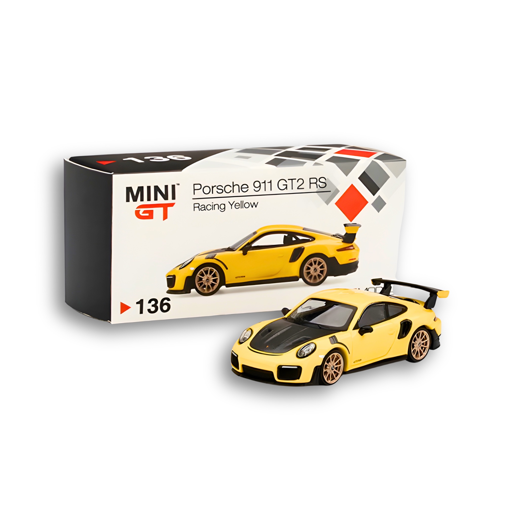 MINI GT - 1/64 PORSCHE 911 GT2 RS YELLOW - 136 – aesnkrs
