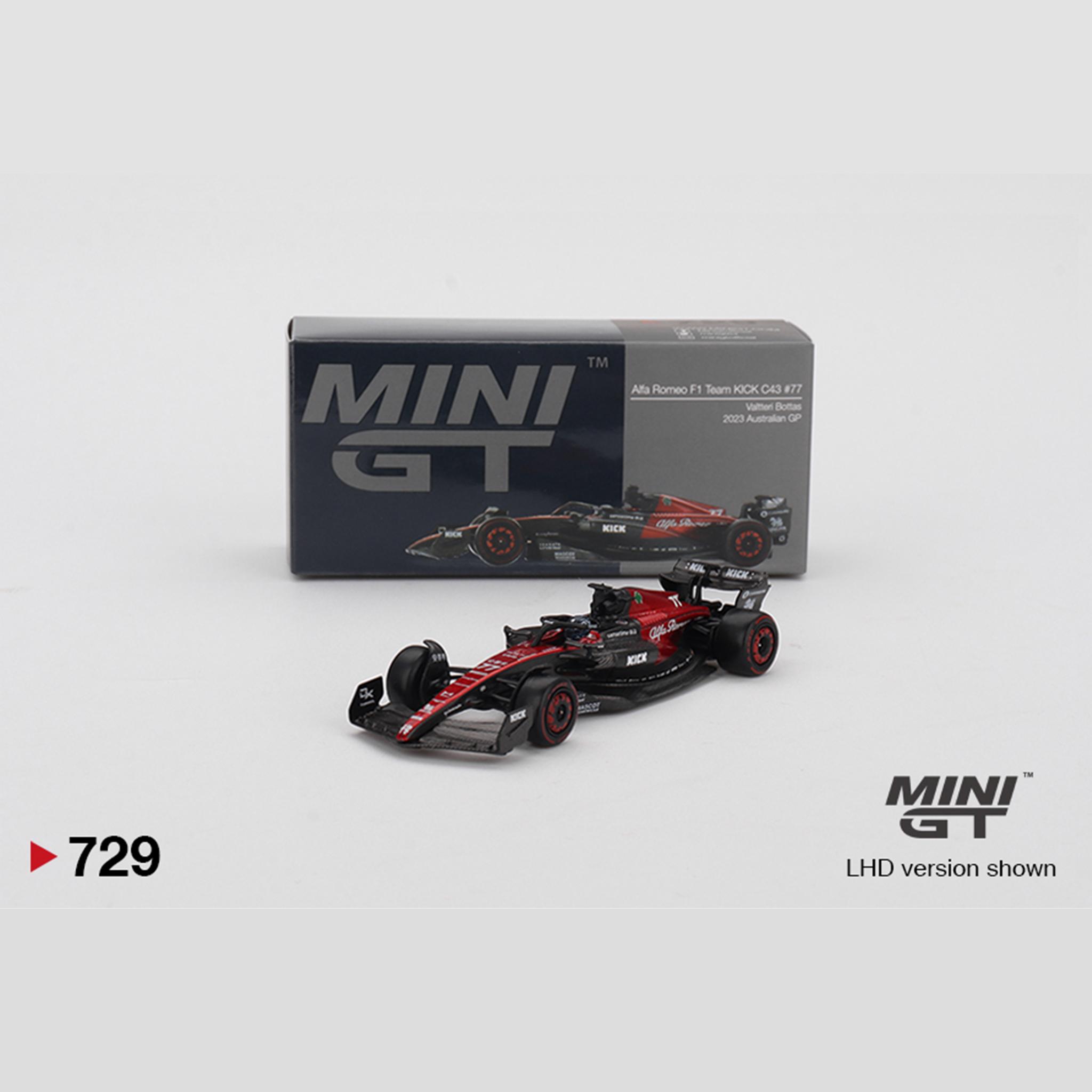 MINI GT Alfa Romeo C43 #77 Valtteri Bottas 2023 F1 2023 Australian GP (loose) 729 