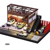  SHOU CANG JIA - 1/64 AMERICAN-STYLE REPAIR SHOP DIORAMA GARA SỬA XE PHONG CÁCH MỸ CỔ ĐIỂN - SCJ82064 