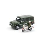  XCARTOYS - 1/64 BAIC BJ80 PEOPLE'S POLICE MOTORCYCLE ESCORT SET GREEN - T8-08 