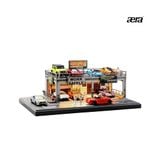 SCJ DIORAMA - 1/64 SAFEWORK DOUBLE-DECK PARKING WORKSHOP SHOU CANG JIA DIORAMA BÃI ĐỖ XE 2 TẦNG  - SCJ82042 