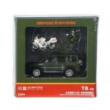  XCARTOYS - 1/64 BAIC BJ80 PEOPLE'S POLICE MOTORCYCLE ESCORT SET GREEN - T8-08 