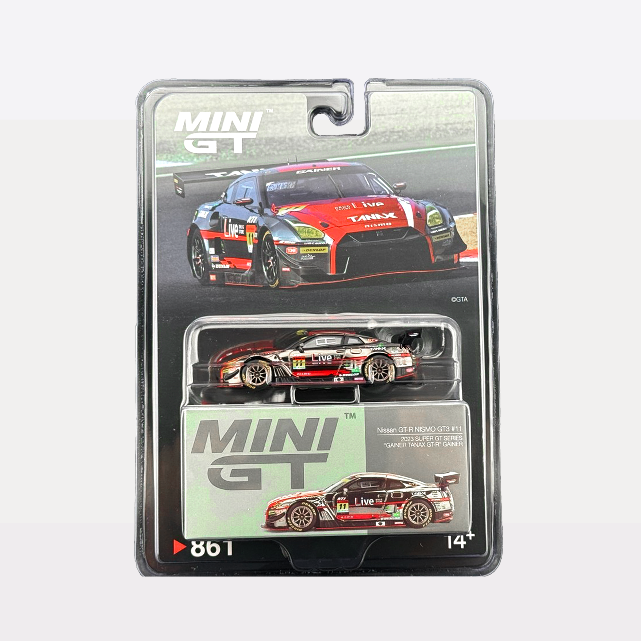  MINI GT -Nissan GT-R NISMO GT3 #11 "GAINER TANAX GT-R" GAINER 2023 SUPER GT SERIES - 861 