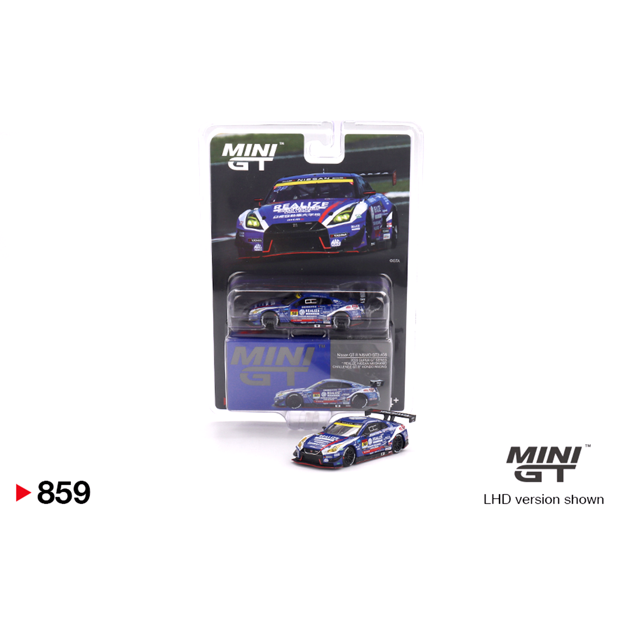  MINI GT Nissan GT-R NISMO GT3 #56 " REALIZE NISSAN MECHANIC CHALLENGE GT-R" 2023 SUPER GT SERIES 859 