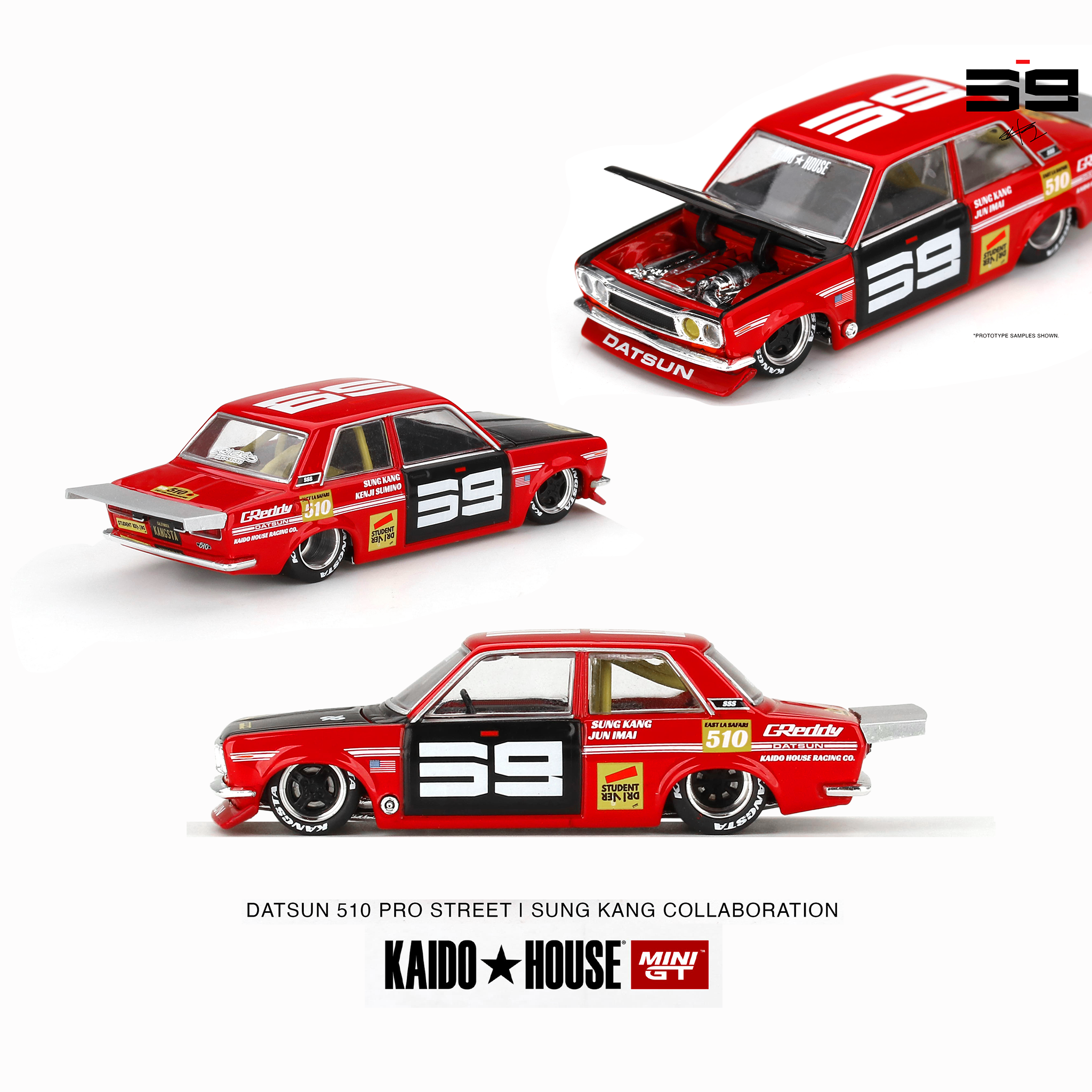  KAIDO HOUSE DESIGNED BY JUN IMAI | METAL BODY + CHASSIS | ALLOY WHEELS OPENING HOOD KHMG003 