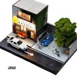  SCJ DIORAMA - 1/64 [CÓ ĐÈN] INITIAL D FUJIWARA TOFU SHOP SCENE DIORAMA - SCJ82034 