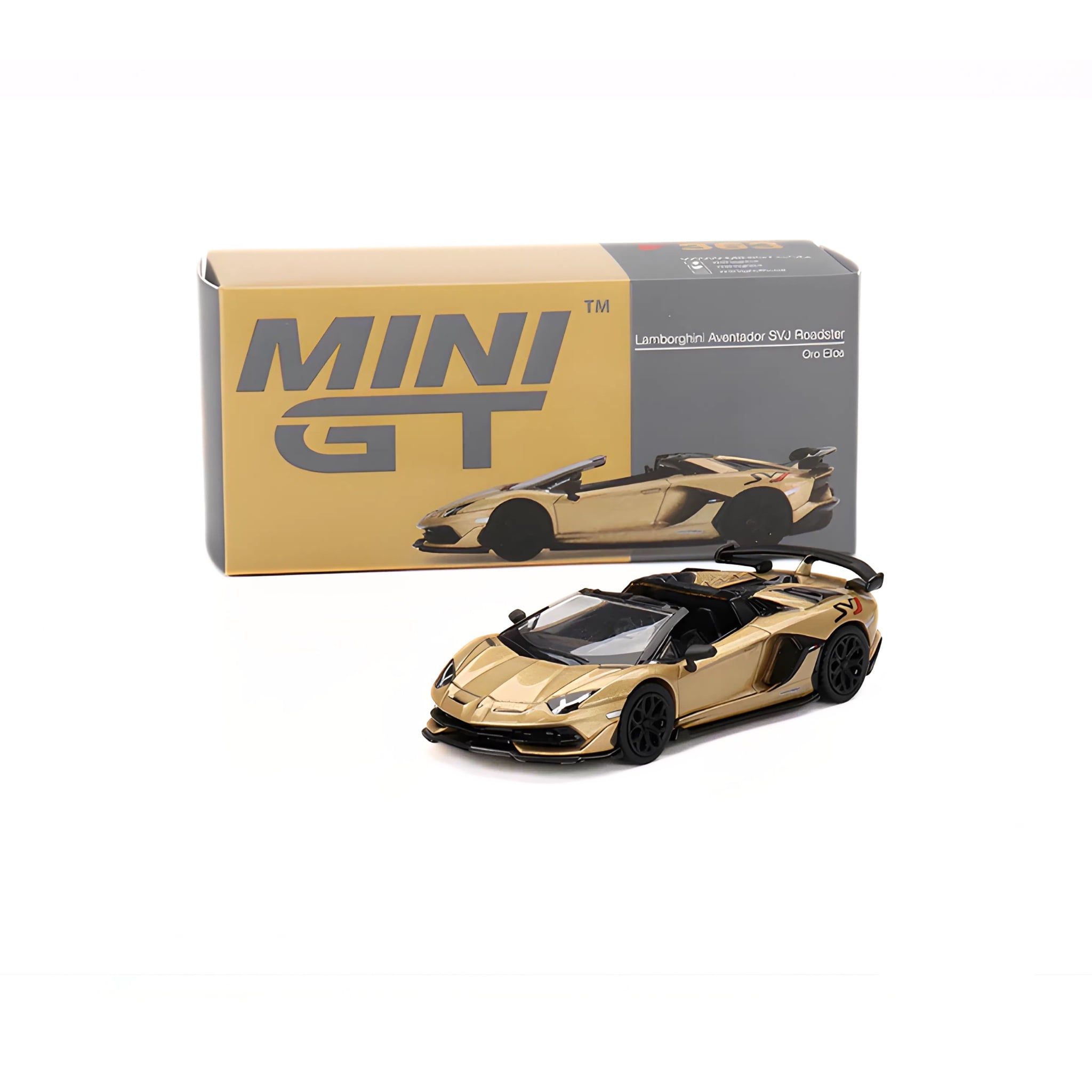 MINI GT Lamborghini Aventador SVJ Roadster Oro Elios 363 – aera