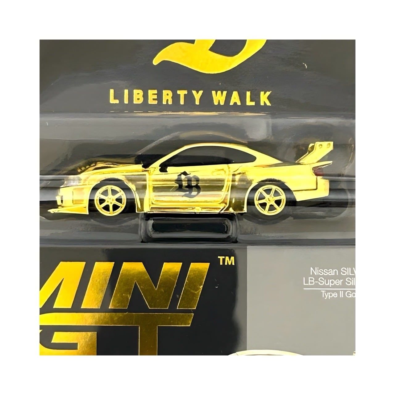 MINI GT - LBWK NISSAN SILVIA S15 GOLD CHROME [ HARAJUKU STORE MINI GT - LBWK NISSAN SILVIA S15 GOLD CHROME [ HARAJUKU STORE