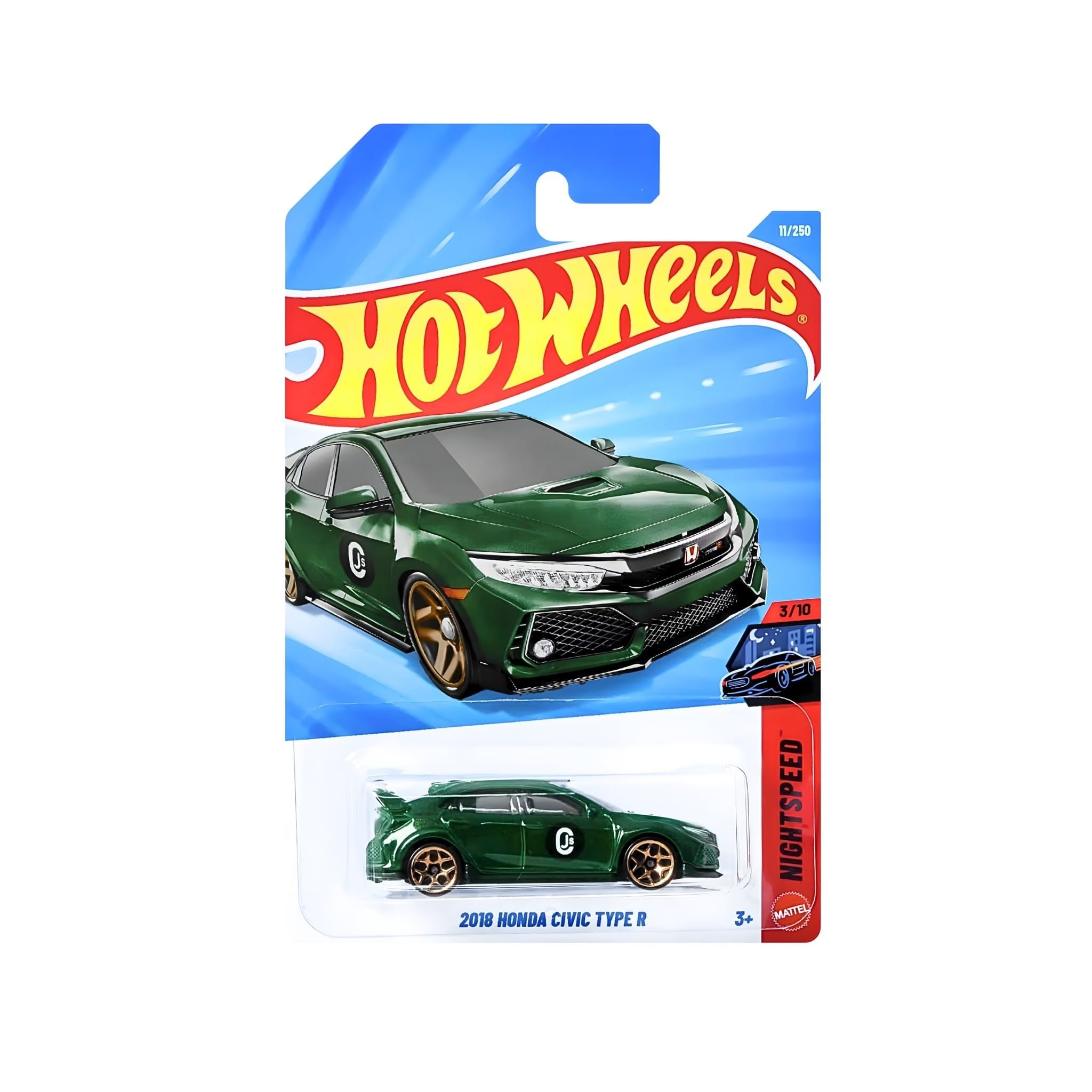  HOT WHEELS NIGHTSPEED - 2018 HONDA CIVIC TYPE R GREEN - JJK87 