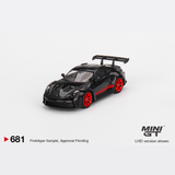  MINI GT - Porsche 911 (992) GT3 RS Black with Pyro Red - 681 