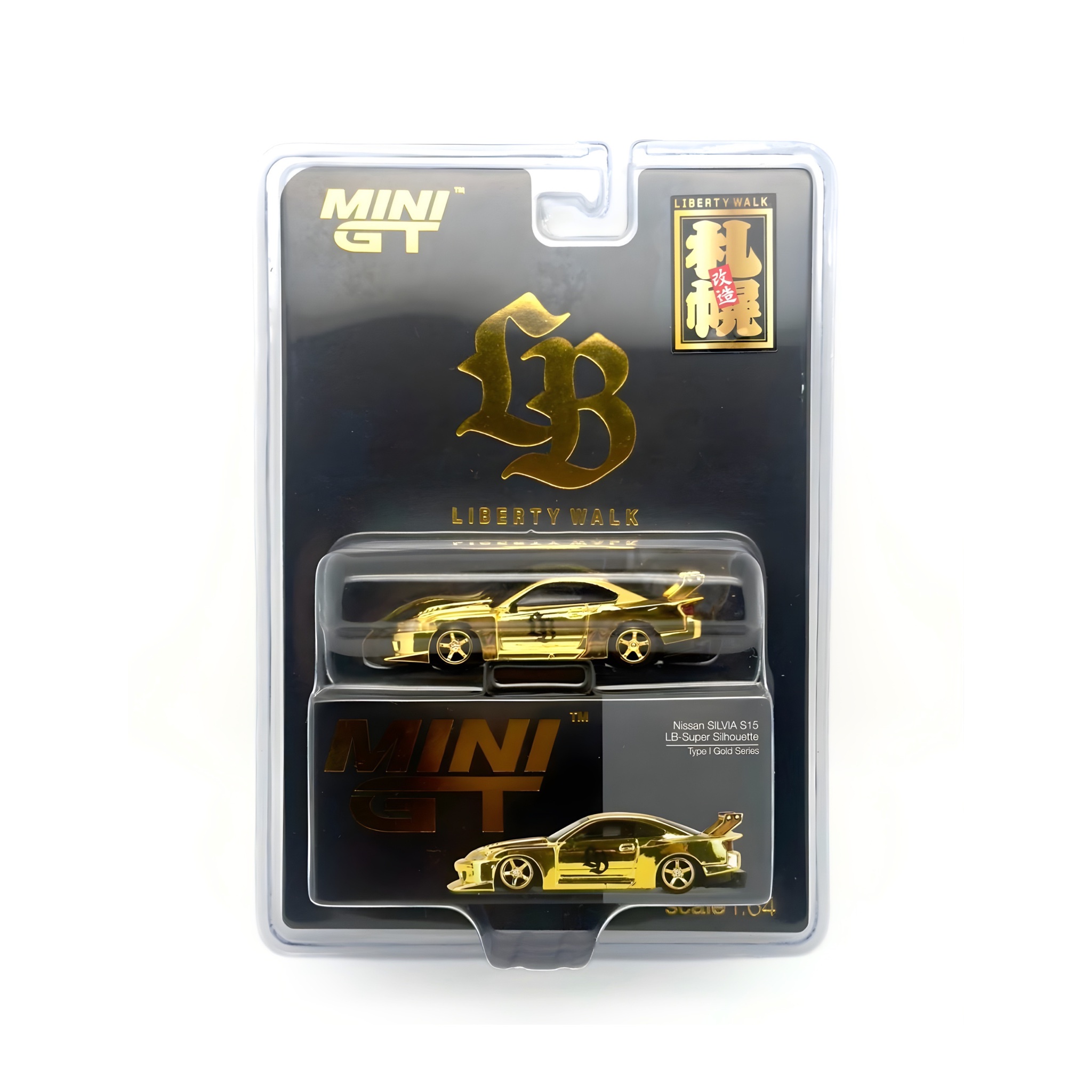 MINI GT - LBWK NISSAN SILVIA S15 GOLD CHROME [ HARAJUKU STORE