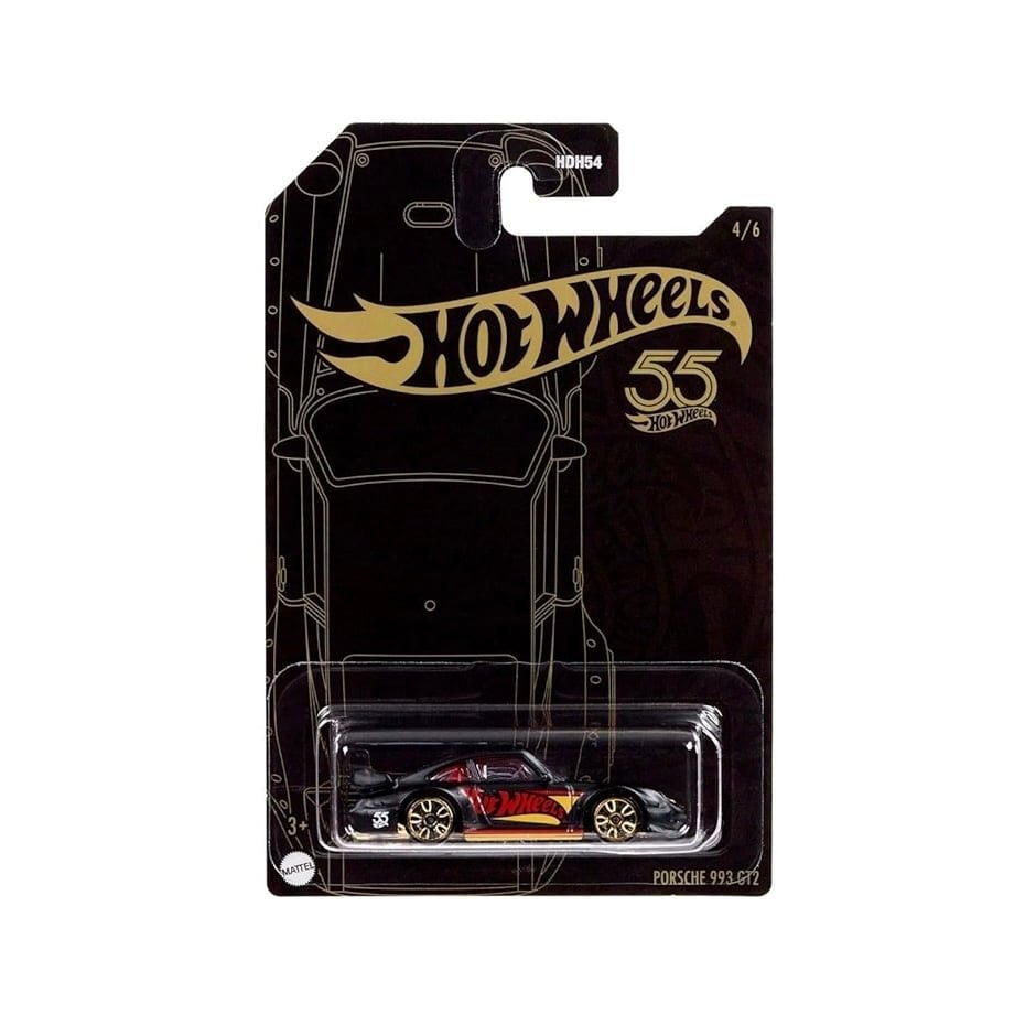  HOT WHEELS 55TH ANNIVERSARY 2023 PORSCHE 993 GT2 PEARL & CHROME - HLK06 