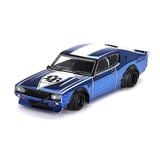  MINI GT - [KÈM CHỮ KÝ] NISSAN SKYLINE KENMERI LIBERTY WALK CHROME BLUE HOBBY EXPO CHINA 2024 HEC - 730 