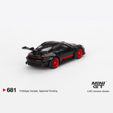 MINI GT - Porsche 911 (992) GT3 RS Black with Pyro Red - 681 