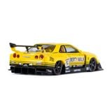  MINI GT - [ CARD NHẬT ] 1/64 NISSAN LB-ER34 R34 SUPER SILHOUETTE SKYLINE SPORT YELLOW / LB BLISTER PACKAGING LBWK CARD - 1182 